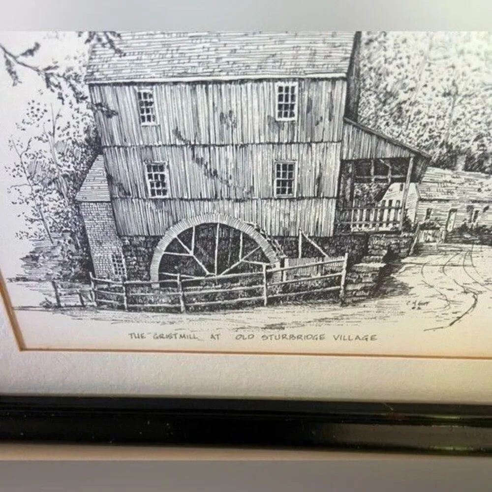 Pair Clark M. Goff Signed Etched Art Prints Framed 1970s
